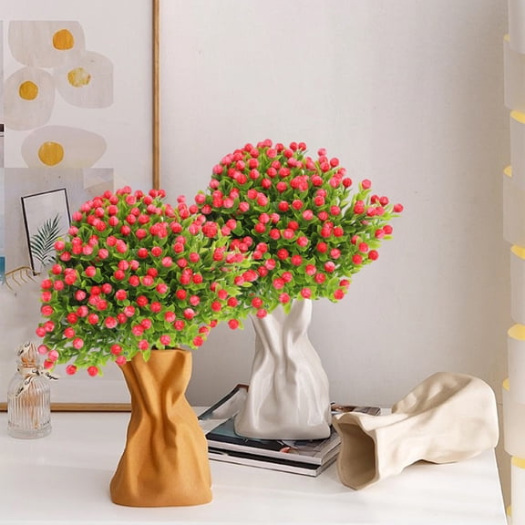 XYRSRUW Artificial Flower Bouquet, Eco-Friendly Plastic Branches, Lively Decorative Bloom, Ideal for Weddings & Home Decor, Enhances Any Space with Vibrant Colors(Red)