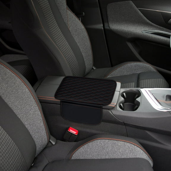 XYRSRUW Car Armrest Cushion Pad, Leather Center Console Cover, Comfortable Armrest Box Protector, Multifunctional Storage Organizer for Vehicles