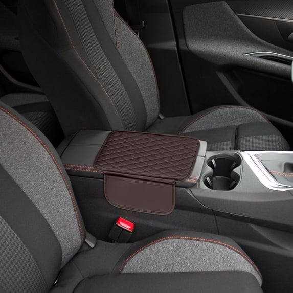 XYRSRUW Car Armrest Cushion Pad, Leather Center Console Cover, Comfortable Armrest Box Protector, Multifunctional Storage Organizer for Vehicles