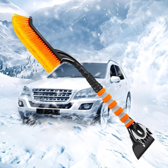 XYRSRUW Car Snow Shovel, Multifunctional Detachable Snow Remover for Winter, Window Glass Frost Scraper Tool, Versatile Ice Clearing Equipment for Vehicles(Orange)