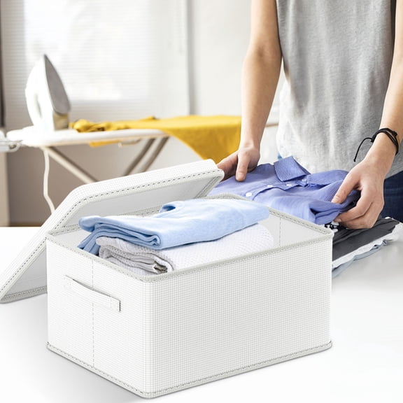 XYRSRUW Clothes Storage Box, Large Capacity Closet Organizer, Foldable Wardrobe Container, Durable Fabric Garment Storage Bin
