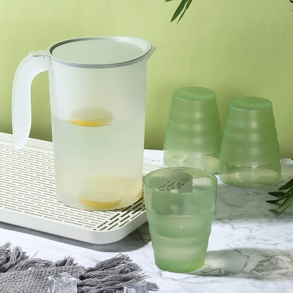 XYRSRUW Cold Water Kettle, Large Capacity Fridge Drink Dispenser with Easy Clean Design, Heat and Cold Resistant Beverage Jug, Leak-Proof Summer Drink Bucket with Controlled Spout(Green)