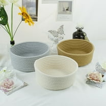 XYRSRUW Cotton Rope Storage Basket, Handwoven Decorative Basket for Bathroom and Kids' Room, Multi-Purpose Gift Basket for Easter, Thanksgiving, Christmas, and Birthdays