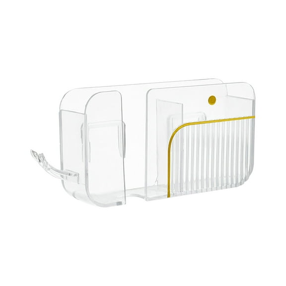 XYRSRUW Creative Multifunctional Wall Mounted Storage Box, Mobile Phone Holder, Remote Control Organizer, Non-Punched Wall Storage Solution