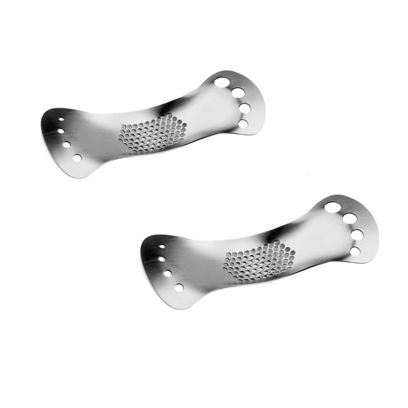 XYRSRUW Curved Garlic Press, Manual Garlic Crusher for Easy Garlic Mashing, Stainless Steel Garlic Mincer for Efficient Garlic Puree, Durable Garlic Smasher for Kitchen Use(2PC)