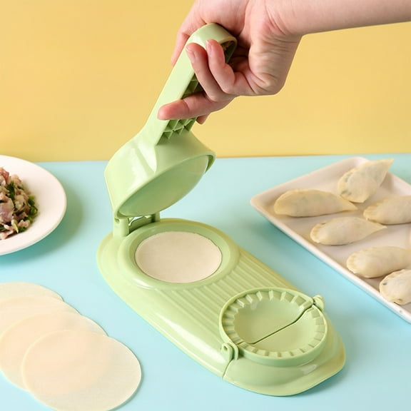 XYRSRUW Dumpling Maker Machine, Food Grade Plastic, 2-in-1 Dumpling and Wrapper Tool, Novice-Friendly Kitchen Gadget, Perfect for Family Cooking and Snacks(Green)
