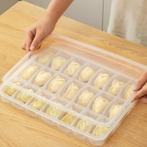 XYRSRUW Dumpling Storage Box, Compartmentalized Freezer Organizer for Dumplings, Plastic Gyoza Keeper with Lid, Large Capacity Food Grade Refrigerator Container