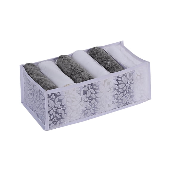 XYRSRUW Foldable Mesh Clothes Organizer Box, Compartmentalized Clothing Storage Container, Adjustable Wardrobe Tidying Solution, Versatile Drawer Storage Box for Pants, Socks, and Undergarments