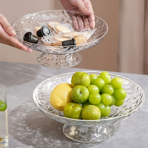 XYRSRUW Fruit Plates, Elegant Snack Tray with Detachable Base, Clear Vegetable Serving Dish for Home and Parties, Versatile Candy and Food Display Plate