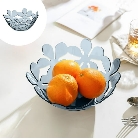 XYRSRUW Fruit Tray, Transparent Petals Fruit Plate with Hollow Design, Multi-functional Snack Dish for Home Use, Lightweight Space-saving Fruit Serving Platter