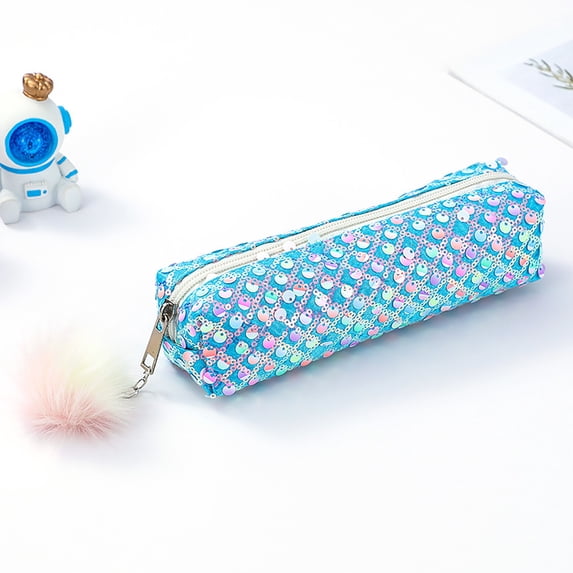 XYRSRUW Glitter Chalk Bag, Shiny Pencil Pouch for Students, Sparkle Storage Case, Cosmetic Organizer for Travel