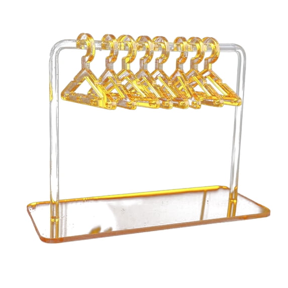XYRSRUW Hanging Jewelry Organizer Rack, Transparent Acrylic Jewelry Display Stand, Personalized Earring & Accessory Storage, 8 Mini Hanger Jewelry Holder for Home Decor