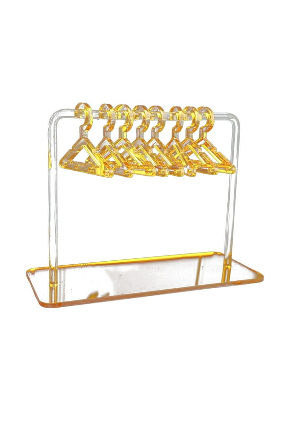 Hanging Jewelry Organizer Rack, Transparent Acrylic Jewelry Display Stand, Personalized Earring & Accessory Storage, 8 Mini Hanger Jewelry Holder for Home Decor