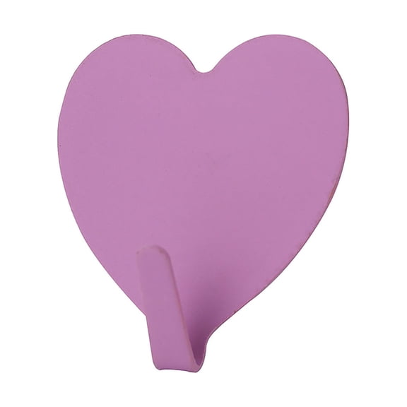 XYRSRUW Heart-Shaped Sticky Hook, Durable Stainless Steel Adhesive Hook, Strong Weight Capacity and Easy Installation, Perfect for Home Decor, Bathroom, Kitchen(Purple)