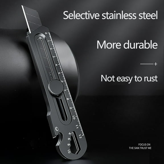 XYRSRUW Heavy Duty Utility Knife, Durable Stainless Steel Cutting Tool with Retractable Blade, Multi-Functional Carpet Cutter for Various Materials, Versatile Die Cutting Knife