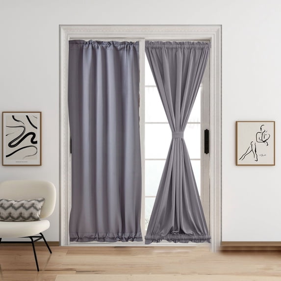 XYRSRUW High-Precision Solid Color French Door Window Curtains, Rod-Pocket Window Drapes for Sliding Doors, Insulated Window Coverings for Noise Reduction, Multiple Look Elegant Window Treatments