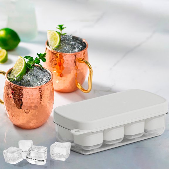 XYRSRUW Ice Cube Maker, Innovative Ice Block Mold for Easy Ice Production, Food-Grade Ice Tray for Perfectly Shaped Ice Cubes, Versatile Ice Generator for Refreshing Beverages(White)