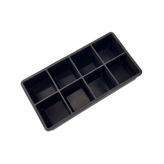 XYRSRUW Ice Tray, 8-Cube Ice Mould for Freezing, Flexible Ice Cube Maker with Lid, Non-Stick Ice Storage Box for Beverages and Snacks(Black)