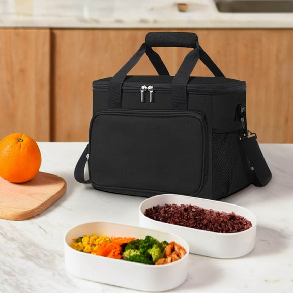 XYRSRUW Insulation Bag for Picnic and Outdoor Activities, Thickened Thermal Carrier with Detachable Strap, Portable Cooler for Food Storage, Zippered Lunch Container for Office and School Use