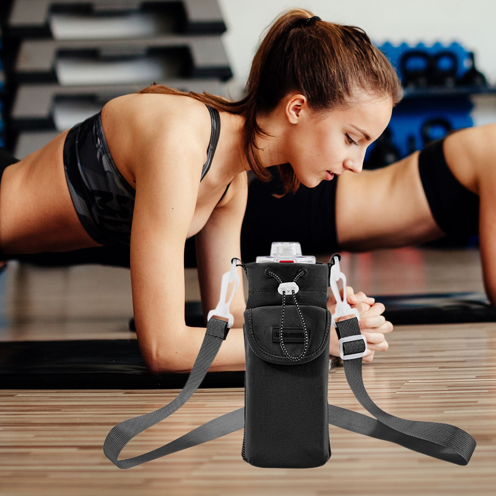 Outdoor Crossbody Water Bottle Bag - Compatible With Stanley Cup, Adjustable Strap, Includes Coin Purse & Keychain - View #8