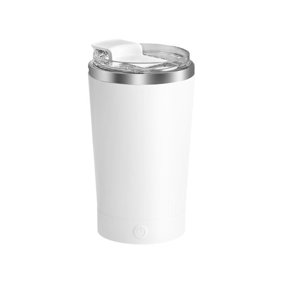 XYRSRUW Intelligent Mixing Cup, Automatic Stirring Coffee Mug with Magnetic Base, Rechargeable Portable Mixing Vessel, 500ML Stainless Steel Smart Drink Container(White)