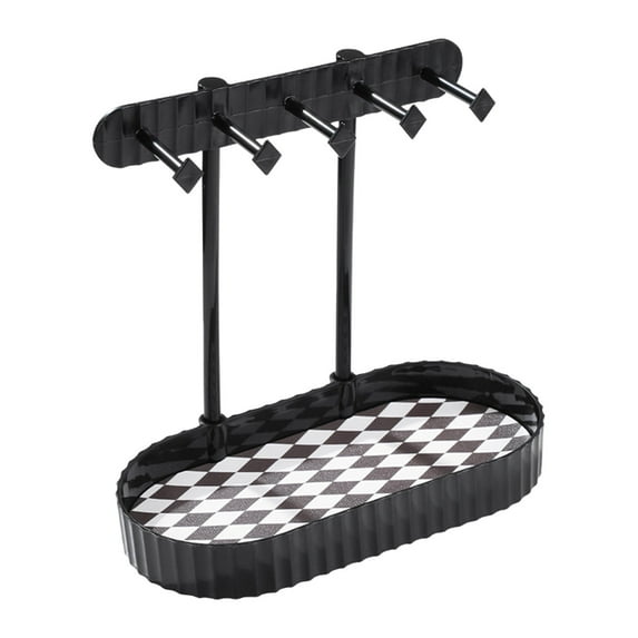 XYRSRUW Jewelry Organizer Rack, Hanging Necklace Holder with Storage Tray, Earring Ring Display Stand