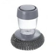 thumbnail image 1 of XYRSRUW Kitchen Soap Dispensing Palm Brush, Automatic Liquid Adding Dish Cleaning Scrubber with Built-in Storage Tank, Heavy-Duty Stainless Steel Scouring Ball for Stubborn Stains, 1 of 5