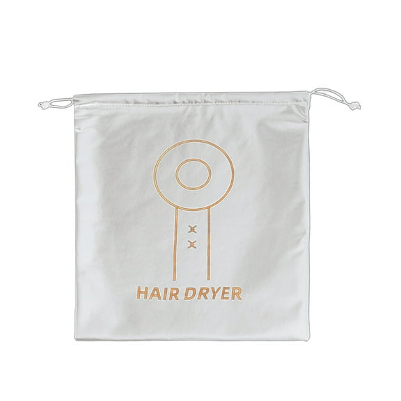 XYRSRUW Leather Hair Dryer Storage Bag, Waterproof Travel Case for Blow Dryers - Dustproof Drawstring Pouch with Adjustable Sizes