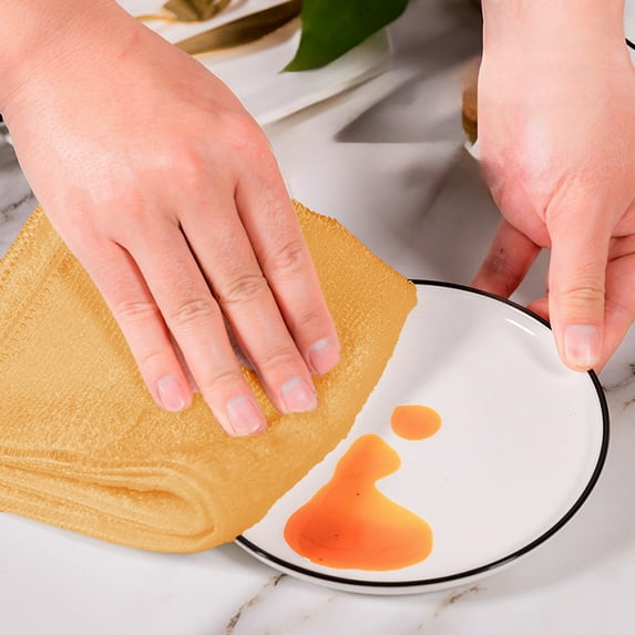 XYRSRUW Microfiber Kitchen Cloth, Absorbent Dish Cleaning Towel for Household Use, Versatile Reusable Car Washing Rag, Efficient All-Purpose Cleaning Wipe(Orange)