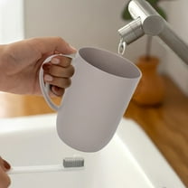 XYRSRUW Mouthwash Cup, Home Rinsing Cup with Handle, Oral Hygiene Cup for Family Use, Hotel Bathroom Water Cup(Gray)
