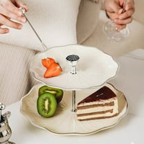 XYRSRUW Multi-Layer Fruit Tray, Tiered Snack Plate, Coffee Table Decoration, Household Fruit Bowl with Seed Head Handles