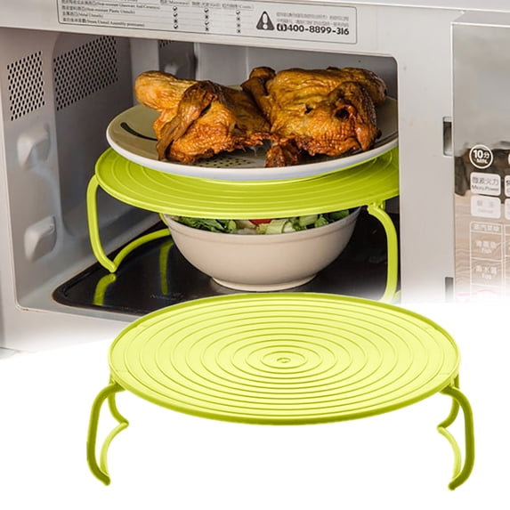 XYRSRUW Multifunctional Microwave Rack, Versatile Heating Tray, Space-Saving Steam Rack, Durable Insulated Cooking Mat(Green)