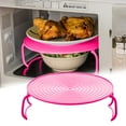 thumbnail image 1 of XYRSRUW Multifunctional Microwave Rack, Versatile Heating Tray, Space-Saving Steam Rack, Durable Insulated Cooking Mat(Pink), 1 of 6