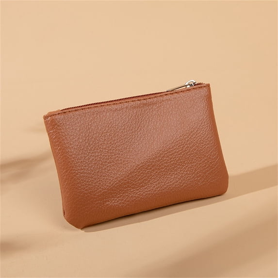 XYRSRUW New Lychee Pattern Zipper Coin Purse, Stylish Fabric Wallet, Minimalistic Card and Coin Organizer, Perfect for Everyday Use