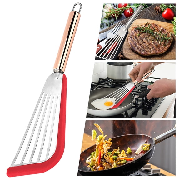 XYRSRUW Nonstick Spatula, Stainless Steel Fish Spatula Turner with Ergonomic Design, Flexible Cooking Turner for Flipping Eggs or Pancakes, Kitchen Slotted Spatula for Easy Cooking and Serving
