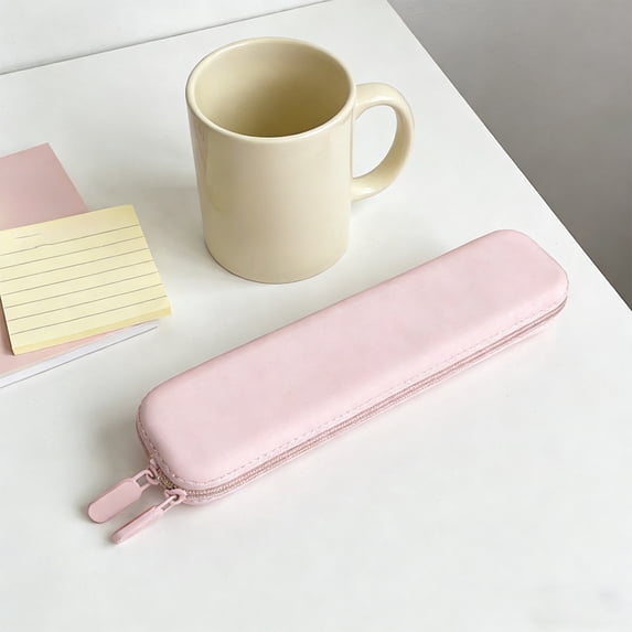 XYRSRUW Pencil Pouch, Stylish Stationery Organizer Case for Writing Tools, Compact Storage Solution for Office Supplies, Convenient Desktop Accessory for Students(Pink)