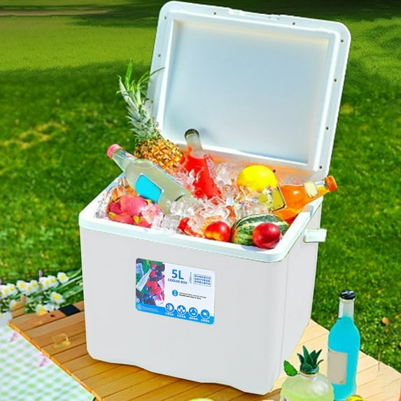 XYRSRUW Portable Cooler, Insulated Beverage Keeper, Leak-Proof Hard Cooler, Compact Ice Retainer for Outdoor Activities(White)