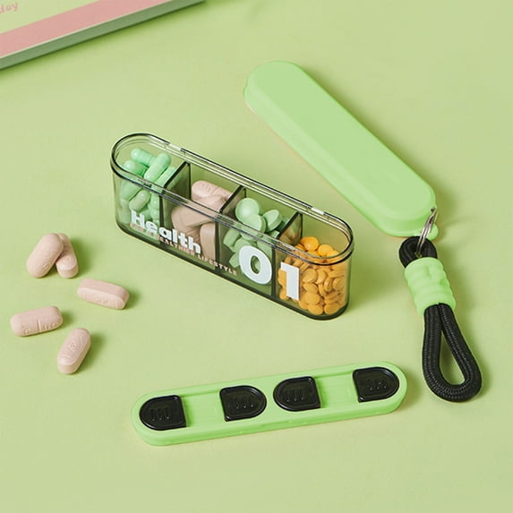 XYRSRUW Portable Medication Organizer, Travel-Friendly Pill Box, Transparent Storage Container with Sealing Lock, Compact and Durable Compartment Case