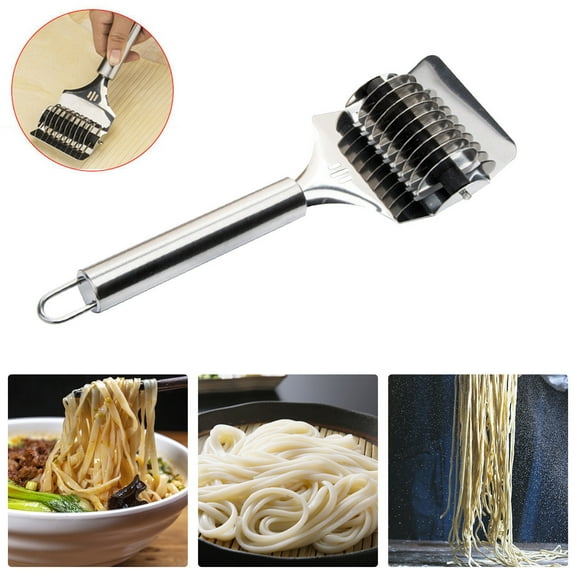 XYRSRUW Roller Cutter, Creative Foldable Noodle Cutter with Non-slip Design, Portable Dough Scraper with Stainless Steel Blades, Compact Insulating Pad for Kitchen Use