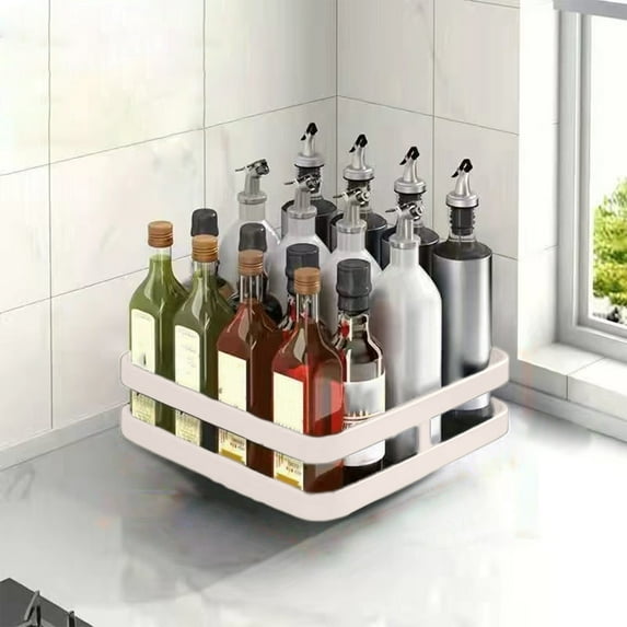 XYRSRUW Rotating Spice Rack, Multifunctional Kitchen Organizer, Countertop Storage Shelf, 360 Degree Spice Carousel