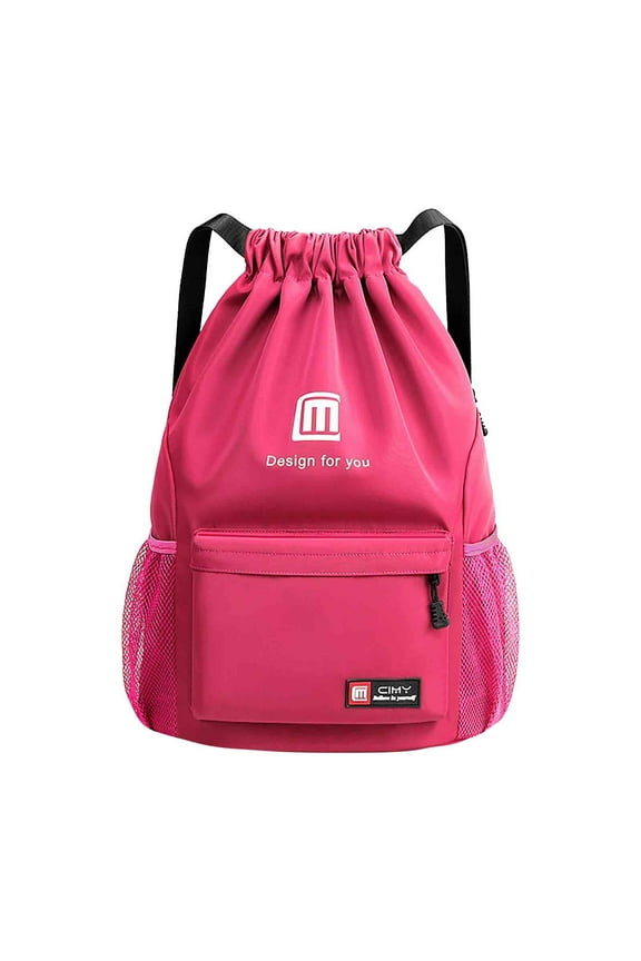 Sports Drawstring Shoulder Bag, Large Capacity Gym Backpack with Adjustable Straps, Travel Drawstring Tote for Everyday Use