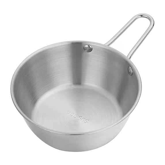 XYRSRUW Stainless Steel Rice Bowl, Versatile Snack Serving Bowl with Handle, Elegant Dinnerware for Hot and Cold Dishes, Durable Dining Bowl for Home or Restaurant Use
