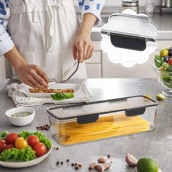 XYRSRUW Storage Box, Kitchen Organizer Container for Food Preservation, Refrigerator Storage Solution for Noodles and Herbs, Sealed Plastic Storage Bin for Fresh Ingredients(S)