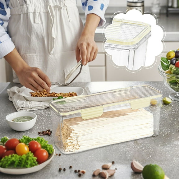 XYRSRUW Storage Box, Kitchen Organizer Container for Food Preservation, Refrigerator Storage Solution for Noodles and Herbs, Sealed Plastic Storage Bin for Fresh Ingredients(L)