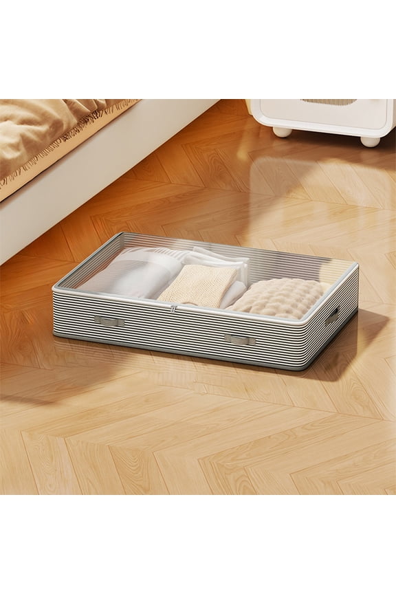 Storage Box, Large Capacity Pull-out Storage Organizer with Transparent Top, Underbed Storage Container for Clothing or Books, Versatile Home Storage Solution