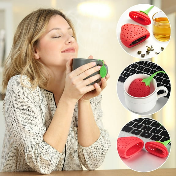 XYRSRUW Strawberry Tea Maker, Strawberry-Shaped Tea Infuser, Strawberry Tea Strainer, Strawberry Tea Brewer