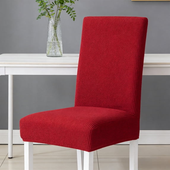 XYRSRUW Stretch Chair Cover, Polyester Fabric, Full Protection and Elegant Leaf Patterns, Ideal for Dining Room and Restaurant Stools, Size as Shown(Red)