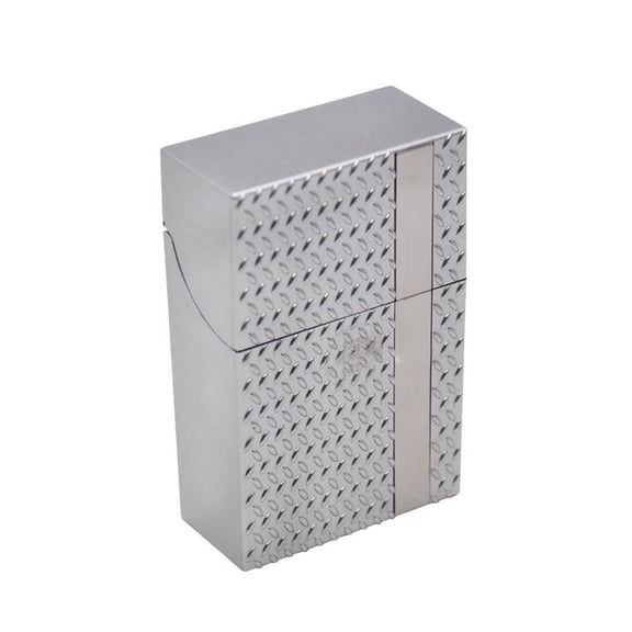 XYRSRUW Thin Vertical Striped Plastic Cigarette Case, Portable Cigarette Holder, Stylish Cigarette Storage Box, Compact Cigarette Protection Container