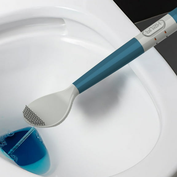 XYRSRUW Toilet Brush, Ergonomic Toilet Cleaner with Flexible Bristles, Long-handled Bathroom Cleaning Tool, 360° Reach Toilet Bowl Cleaning Brush(Blue)