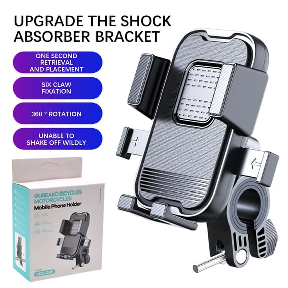 XYRSRUW Universal Cell Phone Holder for Bikes, Motorcycle Mount with Shock Absorption and Secure Locking Mechanism, Compact and Stable Mobile Stand for Navigation and Calls